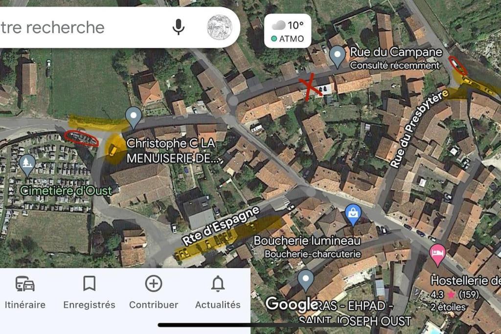 La Petite Ourse Maison De Village A Oust Exteriör bild
